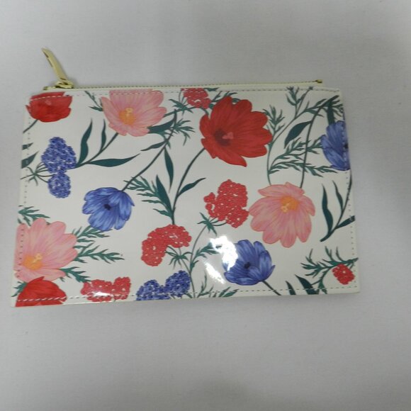 Kate Spade New York Blossom coated canvas pouch make-up bag pencil case floral - Picture 7 of 12